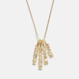 Mini Gold Block Cluster Custom Nameplate Necklace - 4 Names
