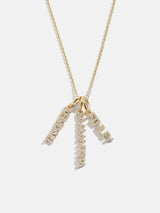 BaubleBar Mini Pave Block Cluster Custom Nameplate Necklace - 3 Names - 
    Get Gifting Early: 20% Off Custom
  

