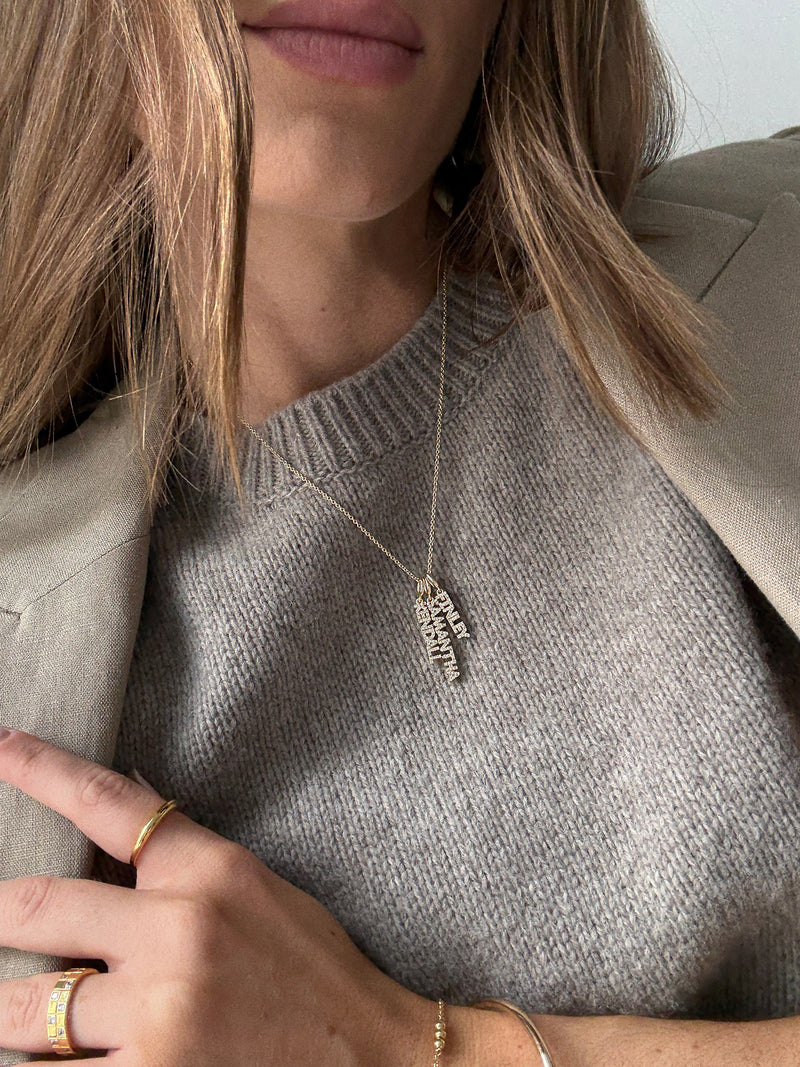 BaubleBar Mini Pave Block Cluster Custom Nameplate Necklace - 3 Names - 
    Get Gifting Early: 20% Off Custom
  
