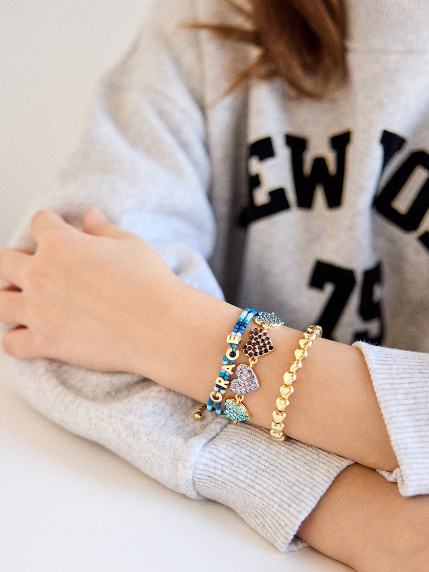 Hearts for Days Kids' Crystal Heart Bracelet - Blue Multi