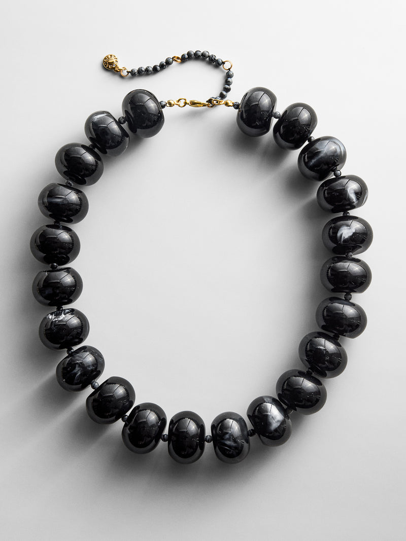 Joan Semi-Precious Necklace - Obsidian