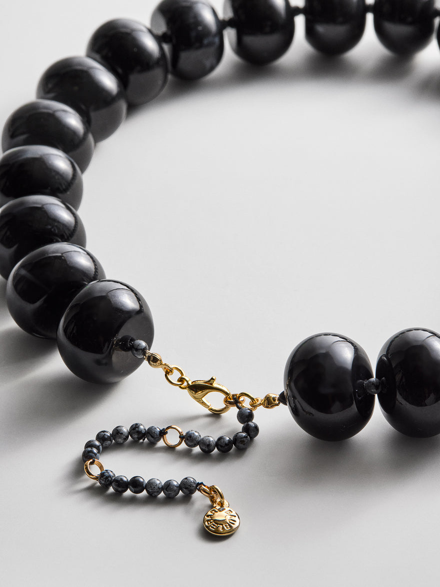 Joan Semi-Precious Necklace - Obsidian