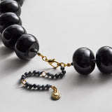 Joan Semi-Precious Necklace - Obsidian Bead