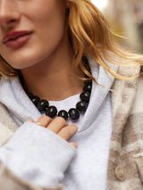 BaubleBar Joan Semi-Precious Necklace - Obsidian - 
    Obsidian chunky bead necklace
  
