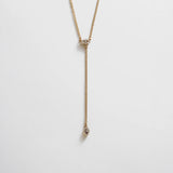 Evil Eye Lariat Necklace - Gold/Pavé