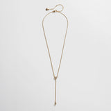 Evil Eye Lariat Necklace - Gold/Pavé