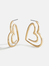 BaubleBar In A Heartbeat Hoop Earrings - Gold - 
    Statement heart earrings 
  
