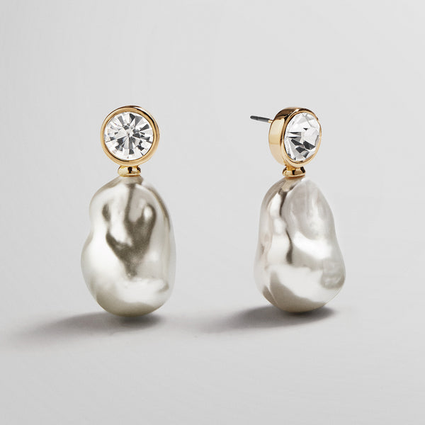 Elizabeth Pearl Earrings - Pearl – Baroque pearl earrings – BaubleBar