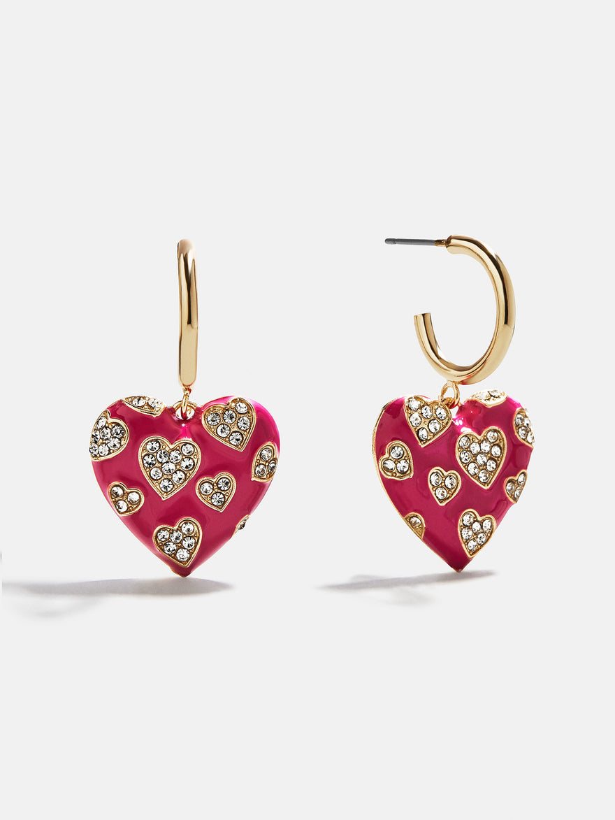 Be My Heart Kids' Earrings - Hot Pink