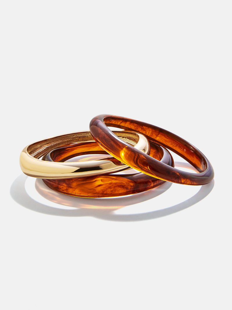 Raven Resin Bangle Set - Tiger's Eye