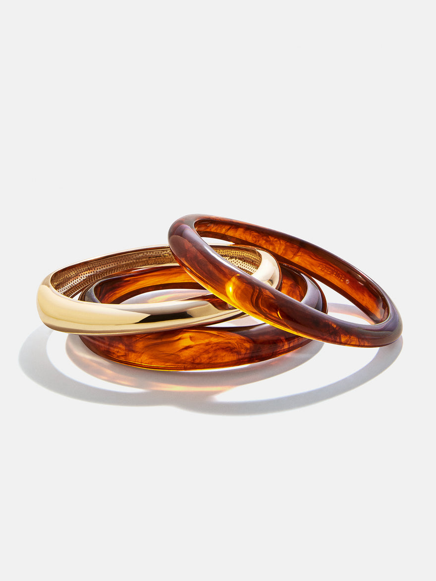 Raven Resin Bangle Set - Tiger's Eye