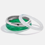Raven Resin Bangle Set - Malachite