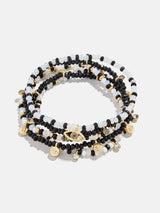 BaubleBar Indya Evil Eye Layered Bracelet Set - Black/White - 
    Set of five beaded bracelets
  
