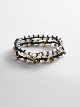 BaubleBar Indya Evil Eye Layered Bracelet Set - Black/White - 
    Set of five beaded bracelets
  
