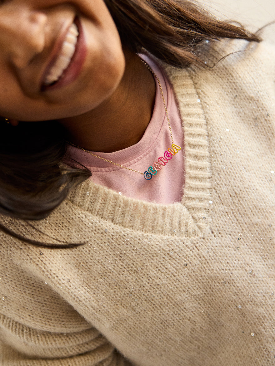 Color Me Mine Kids’ Custom Nameplate Necklace - Multi