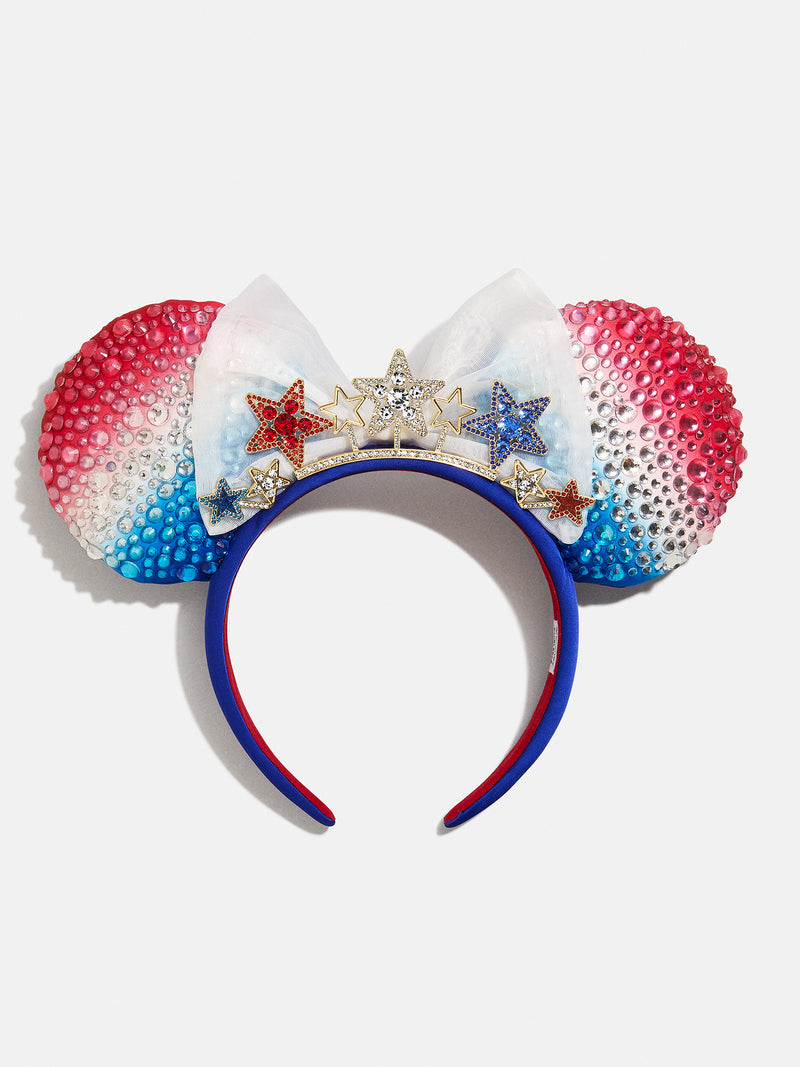 Disney Minnie Mouse Jeweled Americana Ears Headband - Minnie Mouse Jeweled Americana Ears