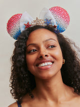 BaubleBar Disney Minnie Mouse Jeweled Americana Ears Headband - Minnie Mouse Jeweled Americana Ears - 
    4th of July Disney ears 
  
