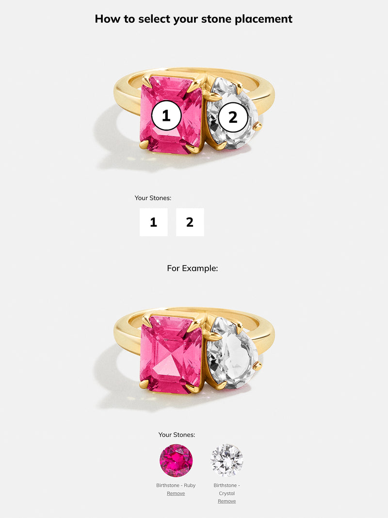 BaubleBar Toi et Moi Custom Birthstone Ring - Gold 7 - 
    25% Off Custom Gifts: The Annual Custom Event
  

