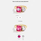 Toi et Moi Custom Birthstone Ring - Gold 7