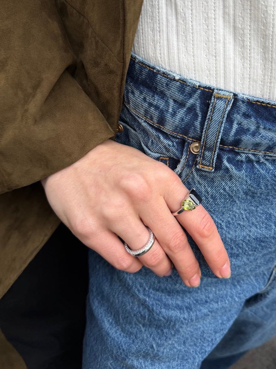 Toi et Moi Custom Birthstone Ring - Silver