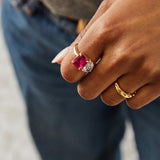 Toi et Moi Custom Birthstone Ring - Gold 7