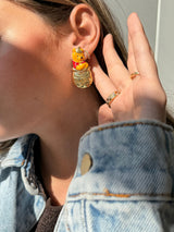 BaubleBar Disney Winnie the Pooh Hunny Statement Earrings - Gold - 
    Enamel stacking earrings
  
