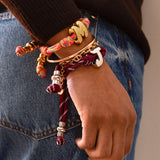 Knotty Initial Custom Bracelet - Maroon Single Letter