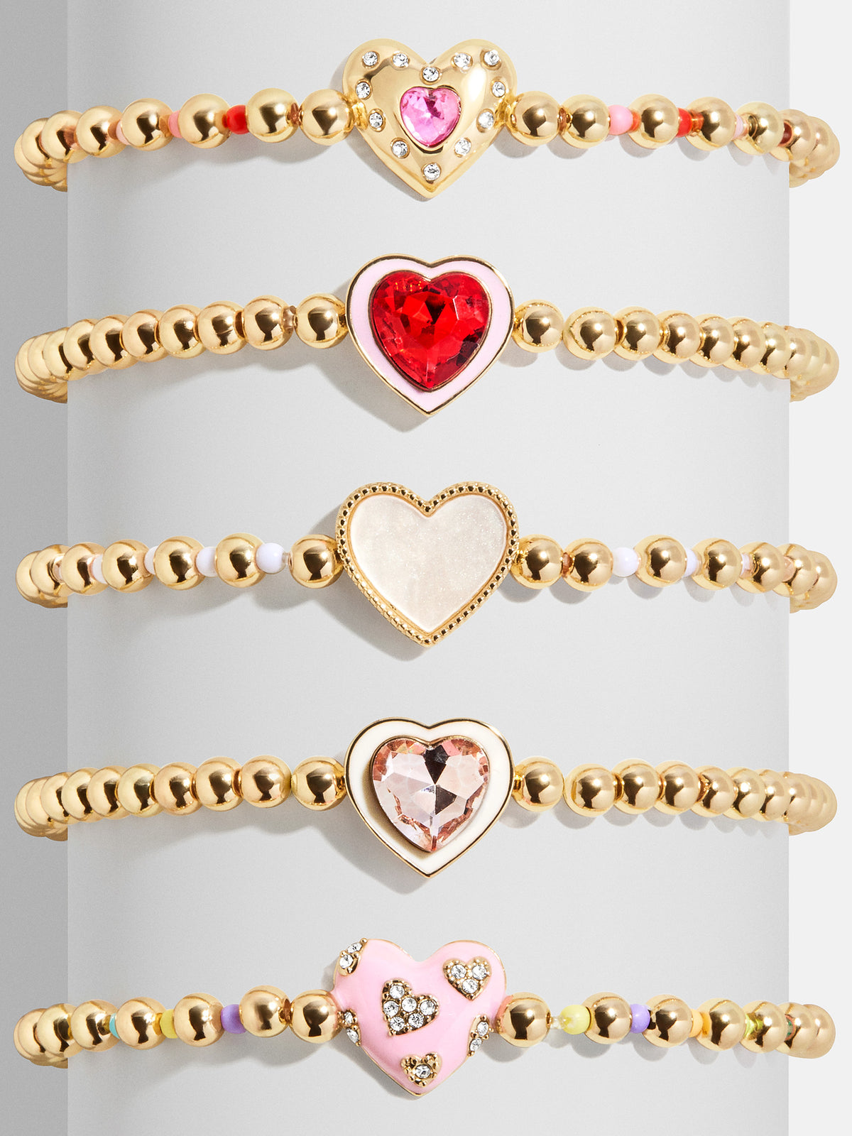 Timant Heart Set Love Stack Kids' Heart Bracelet Set - Heart – Set of five stretch ...