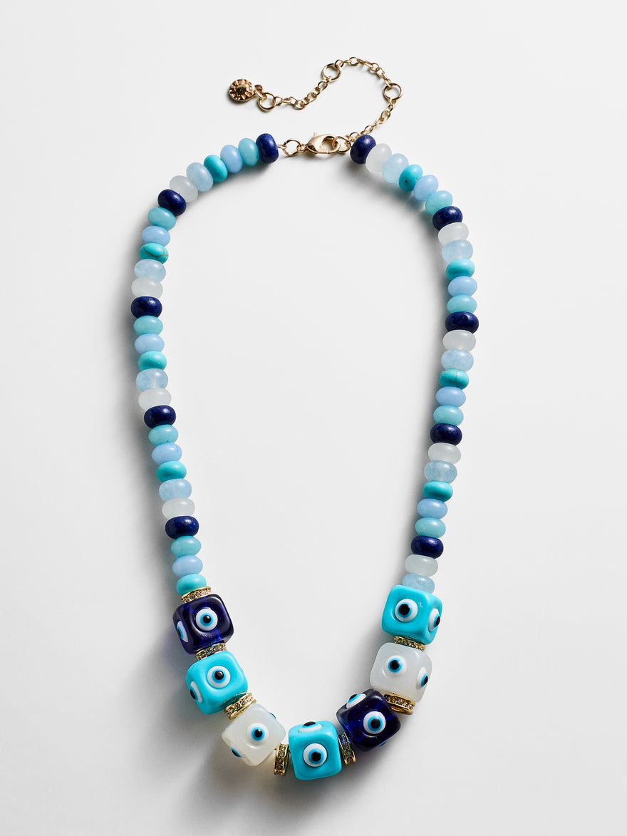 Ojo Semi-Precious Evil Eye Necklace - Blue Multi