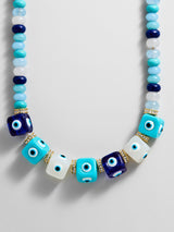 BaubleBar Ojo Semi-Precious Evil Eye Necklace - Blue Multi - 
    Beaded necklace 
  
