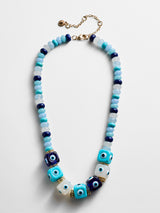 BaubleBar Ojo Semi-Precious Evil Eye Necklace - Blue Multi - 
    Beaded necklace 
  

