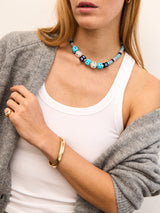 BaubleBar Ojo Semi-Precious Evil Eye Necklace - Blue Multi - 
    Beaded necklace 
  
