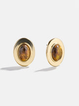 BaubleBar Samira Gold Stud Earrings - Samira Gold Stud Earrings - 
    Brown earrings for stacking
  
