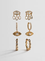 BaubleBar Good Intentions Evil Eye Earring Set - Gold/Pavé - 
    Enjoy 25% Off: It’s the Big Biannual Event
  
