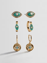 BaubleBar Stay Grounded Evil Eye Earring Set - Gold/Turquoise - 
    Enjoy 25% Off: It’s the Big Biannual Event
  
