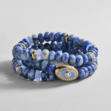 Energy Aligned Evil Eye Bracelet Set - Blue