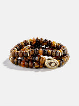 BaubleBar Energy Aligned Evil Eye Bracelet Set - Tiger's Eye - 
    Set of three beaded bracelets  
  
