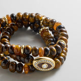 Energy Aligned Evil Eye Bracelet Set - Tiger's Eye