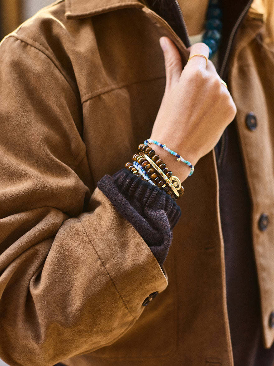 Energy Aligned Evil Eye Bracelet Set - Tiger's Eye