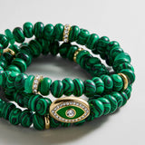 Energy Aligned Evil Eye Bracelet Set - Malachite