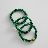 Energy Aligned Evil Eye Bracelet Set - Malachite