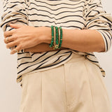 Energy Aligned Evil Eye Bracelet Set - Malachite
