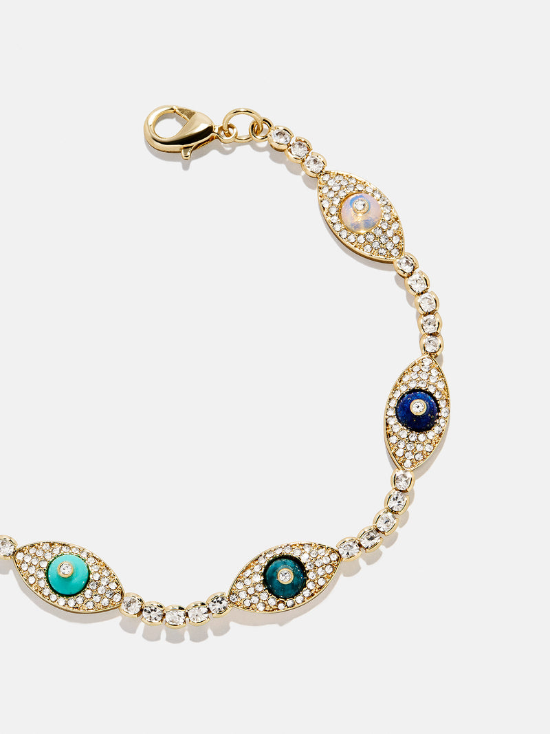 Iris Evil Eye Tennis Bracelet - Gold/Blue