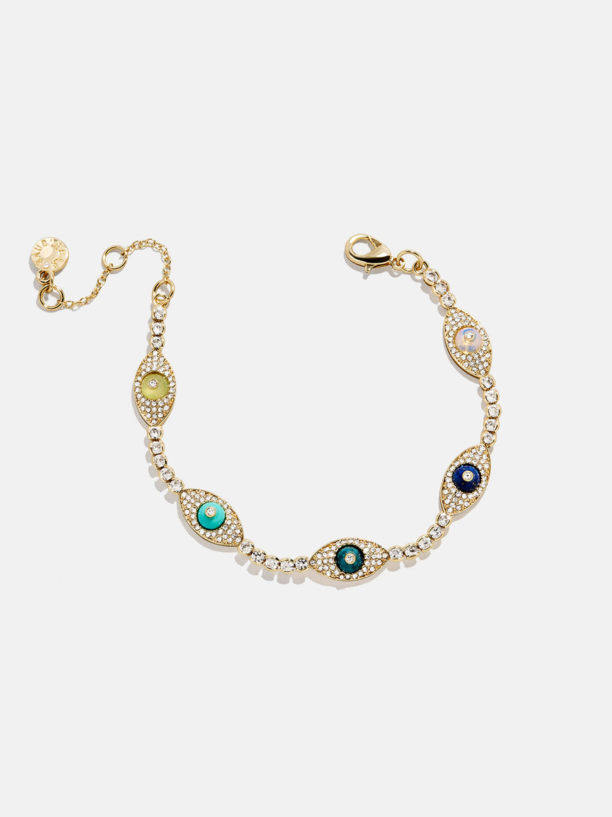Iris Evil Eye Tennis Bracelet - Gold/Blue