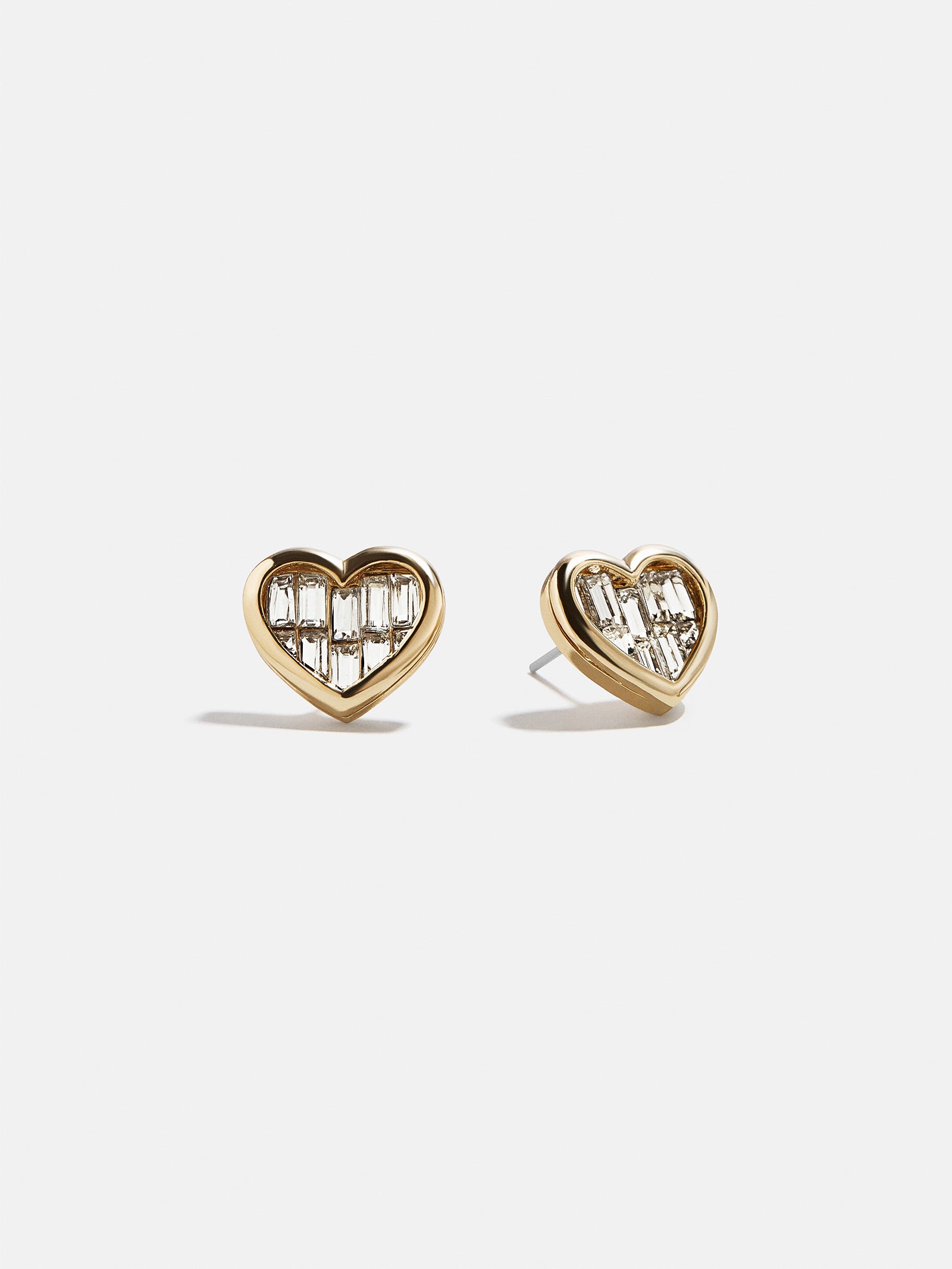 Sabrina Heart Stud Earrings - Gold/Pavé