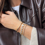 Repeating Heart Crystal Bracelet - Gold/Pavé