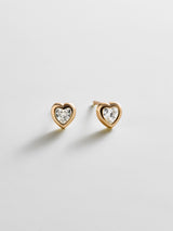 BaubleBar Paloma 14K Gold Heart Earrings - Heart Stone - 
    Crystal stud earrings 
  
