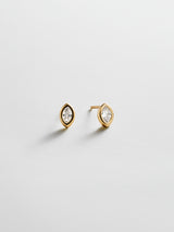 BaubleBar Elaine 14K Gold Stud Earrings - Marquise Stone - 
    Crystal stacking earrings 
  
