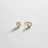 Annabeth 14K Gold Stud Earrings - Round Stone