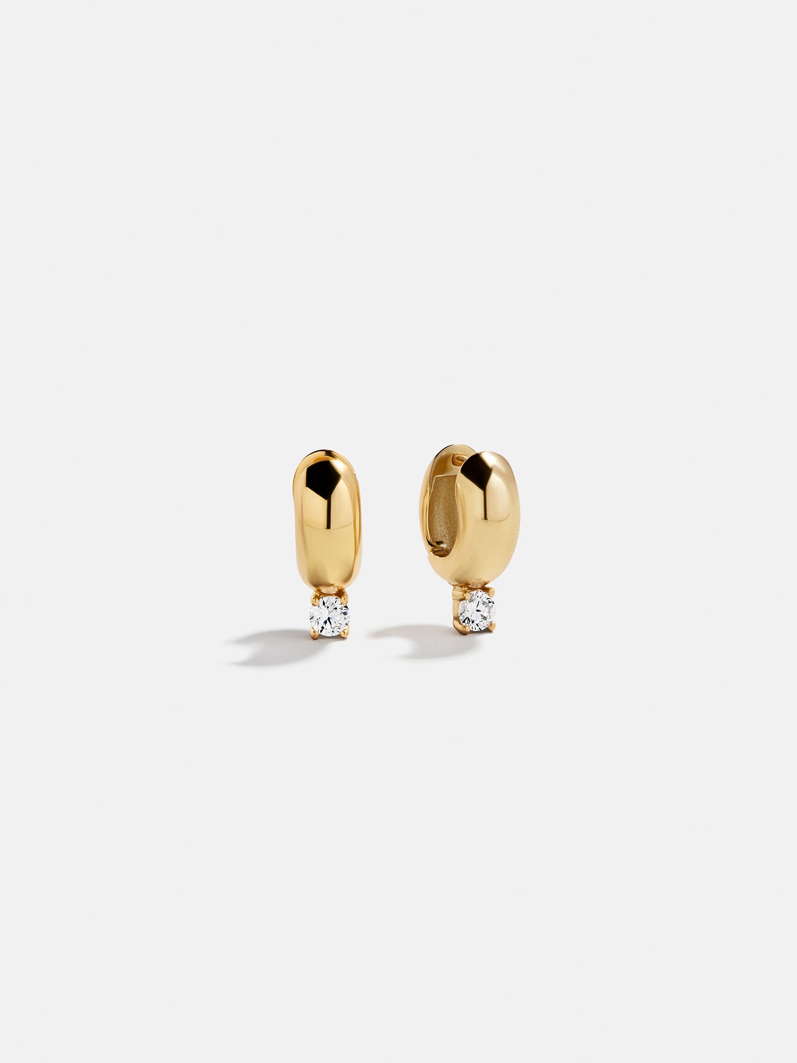 Kourtney 18K Gold Huggie Earrings - Kourtney 18K Gold Plated Sterling Silver Earrings